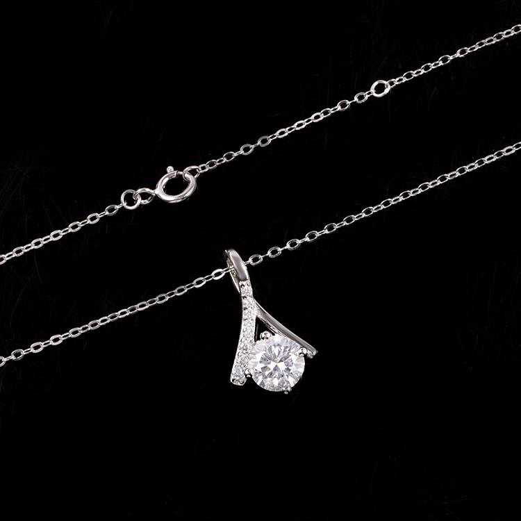 Body Jewelry Sterling Silver 925 Silver Necklace D VVS Moissanite Pendant Link 18K Gold Plated Charm Chain
