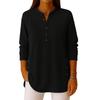 Women's Color Button Long,sleeved Casual Loose Pullover Top