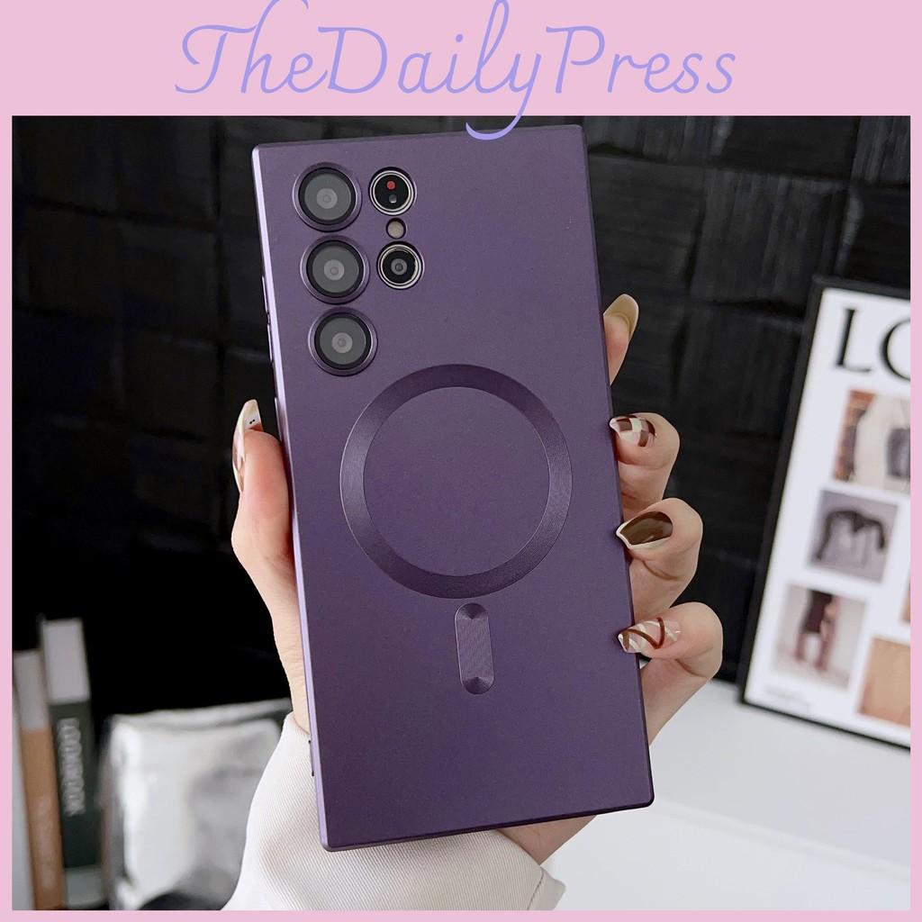 Charge Wireless Magnetic Phone Case With Lens Protection For Samsung S21 Ultra