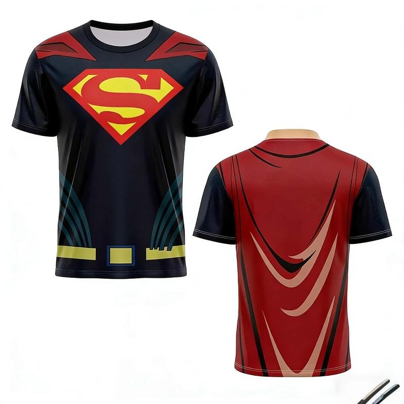 2026 New Men's Superman Football Shirt Neutral Justice League Shirt Fitness Avengers League Anime 3D Print Superhero T-shirt