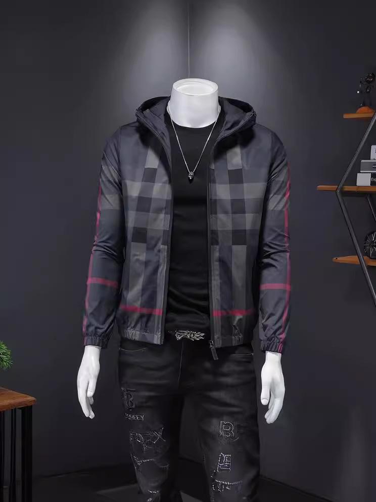 Pánský trendy károvaný pruhovaný kardigan bunda s kapucí - Evropský styl, Velké velikosti, Jaro/Podzim