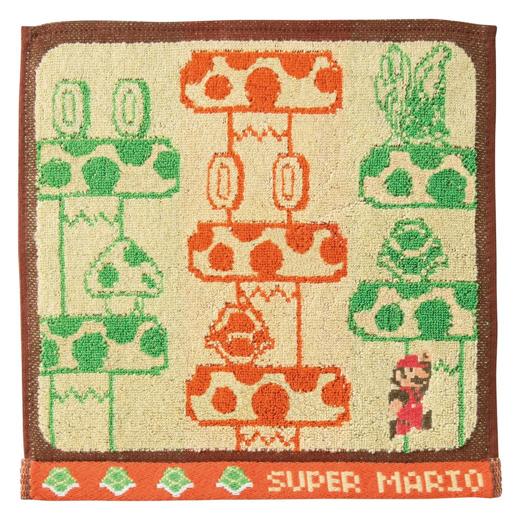 Marushin Hand Mini Nintendo Mario Aerial Stage Cotton Character Perfect Gift for 4485003500 Towel, Towel, Design, Handkerchief, Design, Absorbent,