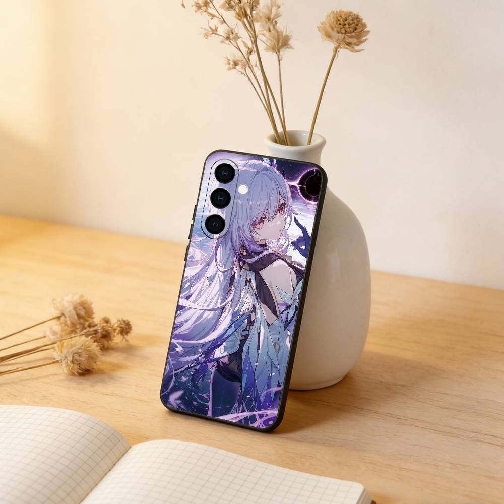 

Genshin impact S-Skirk Phone Case Black Silicone Soft For Samsung Galaxy A73,A72,A71,A70,A53,A52,A51 Samsung a42 5g