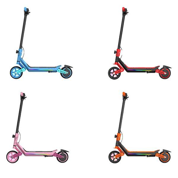 Electric Scooter (6-12Y) | 16km/h, 10km Range, Foldable | Dual Shock Absorbers & E-ABS | LED Display & Colorful Lights