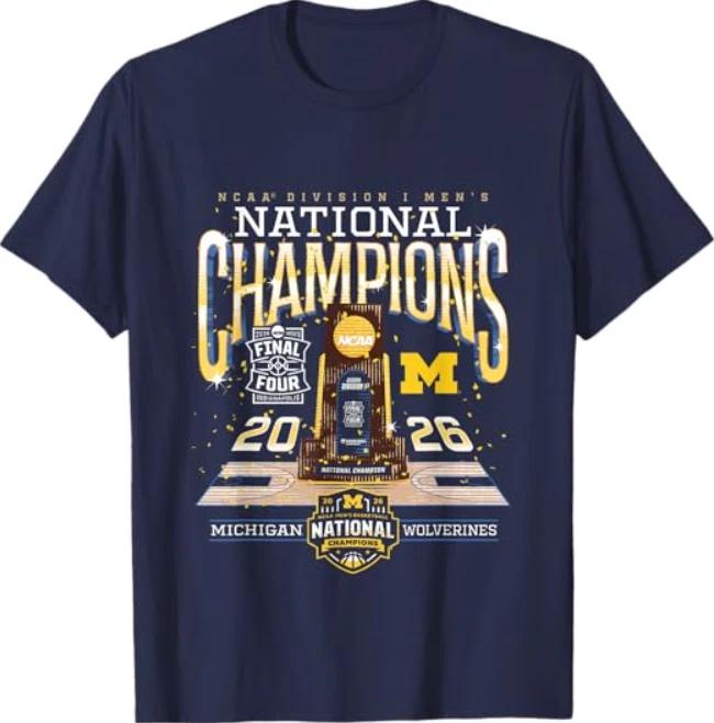 Michigan Men s Basketball National Champions March Madness T-Shirt 2XL