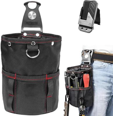 Prudencrose Tool Pouch, Tool Belt Pouch, Nail Pouch, Spring-loaded Closure, 2-tiered Structure, Detachable Holder, Belt Attachable, for Electricians a