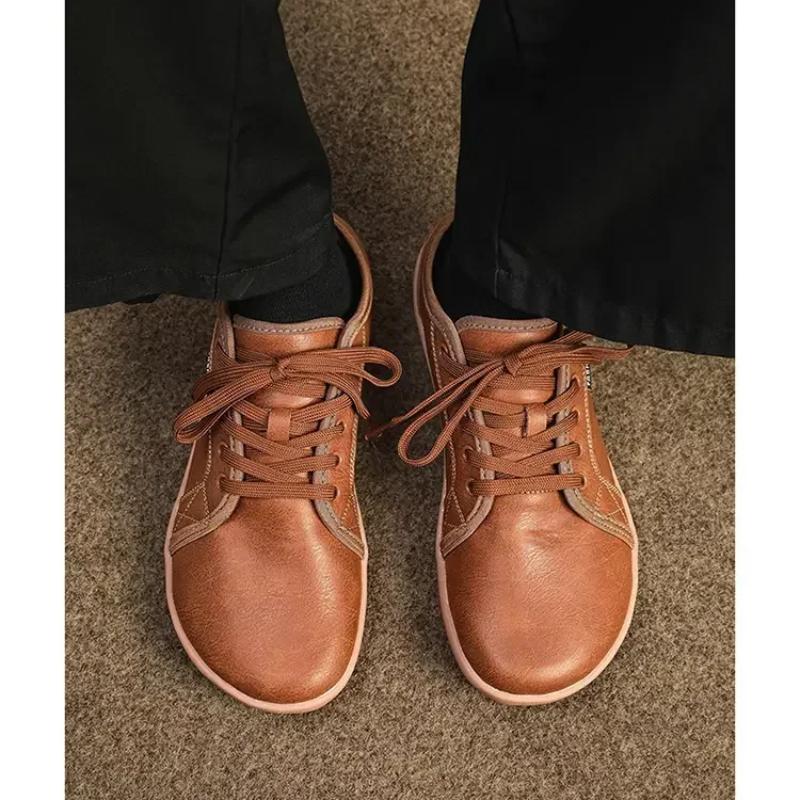 Pantofi pentru bărbați Pantofi largi, desculți, pentru bărbați, minimalisti din piele, pantofi casual, respirabili, confortabili, albi, pantofi de mers