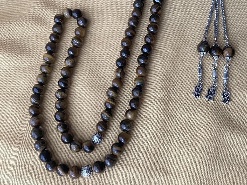 99 Tigerauge-Rosenkranz, Schmuckzubehör, Geschenk, 99 Perlen