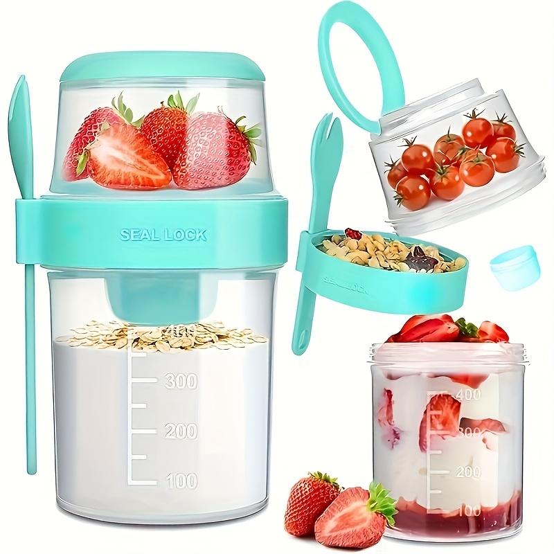 

Portable Fruit Salad, Cereal and Yogurt Cup Set: Leak-proof, Dishwasher Safe,Suitable for Work,School and Travel-Perfect Halloween and Christmas Gifts зелёный