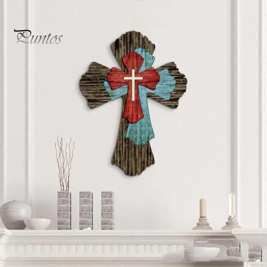 Abgenutztes Holzschild Rustikale Christliche Dekoration, Großes Religiöses Holzkunstwerk, Dekorative Gedenkkunst Spirituelle Hängende Skulptur für Kirche Zuhause