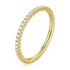 925 Sterling Silver Full Paved Simulated Diamond Stackable Rings, Women Gold Plated Engagement Eternity Bands Colored CZ