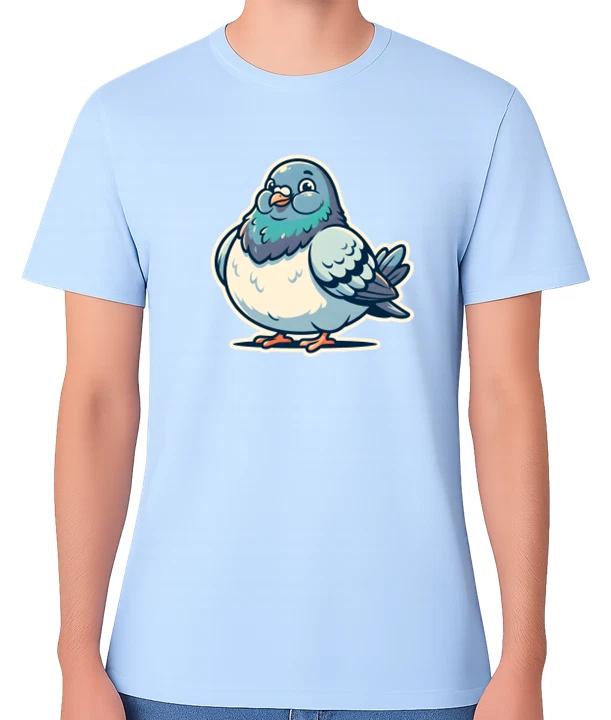 Cute Chubby Pigeon Graphic Unisex T-Shirt Funny Bird Lover Tee XXL
