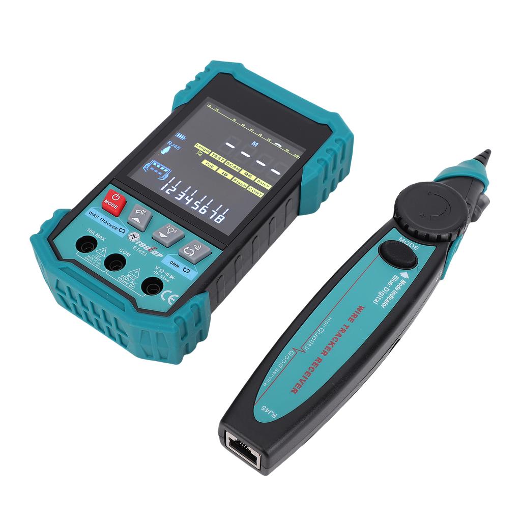 2 In 1 Network Cable Tester and Multimeter, RJ45 BNC Telephone Line Tester, Ethernet Wire Tracker with Length