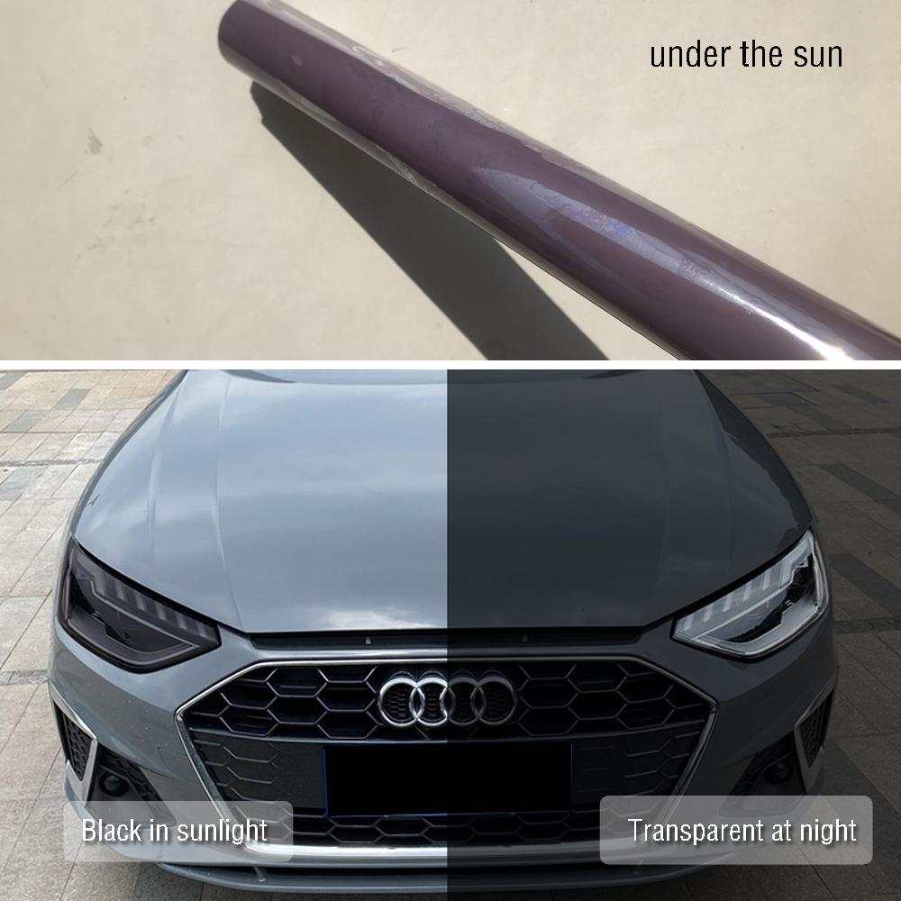 

Солнечный свет ультрафиолетовый контроль изменение цвета наклейки наклейки TPU фотохромная лампа пленка для автомобильных фар задние фонари противотуманные фары 30cmX100cm прозрачный черный