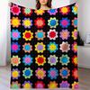 Modern Colored Floral Patterns Flannel Printed Blanket Suitable for All Seasons Suitable for Living Room Office Sofa and Travel