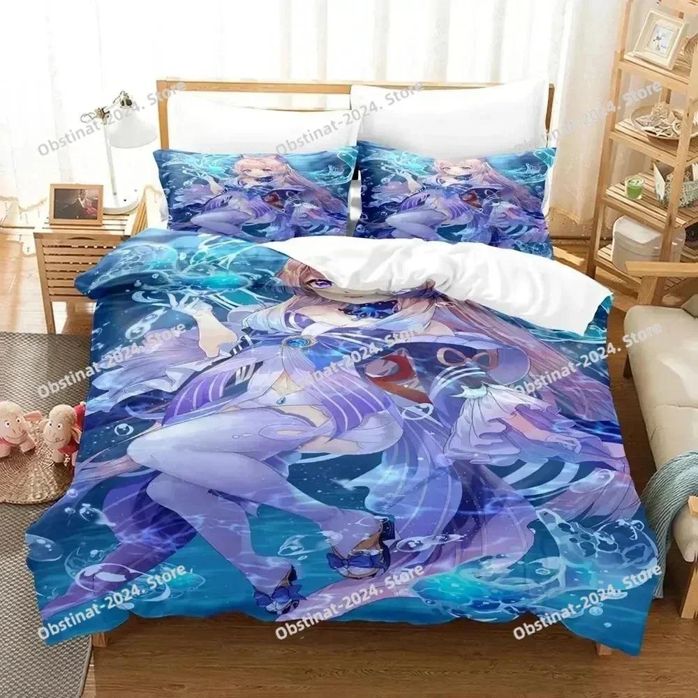 Anime Genshin Impact Sangonomiya Kokomi Bedding Set Duvet Cover Bed Set Quilt Cover Pillowcase Comforter king Queen Size