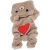 Cozy Dog Outfits Pet Apparel, Cute Heart Bear Costume Jumpsuit Hoodies Sweater Coat Clothes for Small Dogs Puppy Pets Cats, L Light Coffee