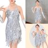 Vestido de Danza Latina Borlas Ropa de Baile Salsas Lentejuelas Flecos Vestido Bailarín Moderno de Salón Cha Cha Trajes para Niños Niñas