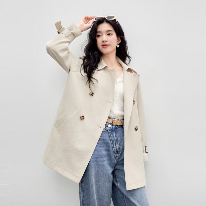 Женский вышитый тренч средней длины XL