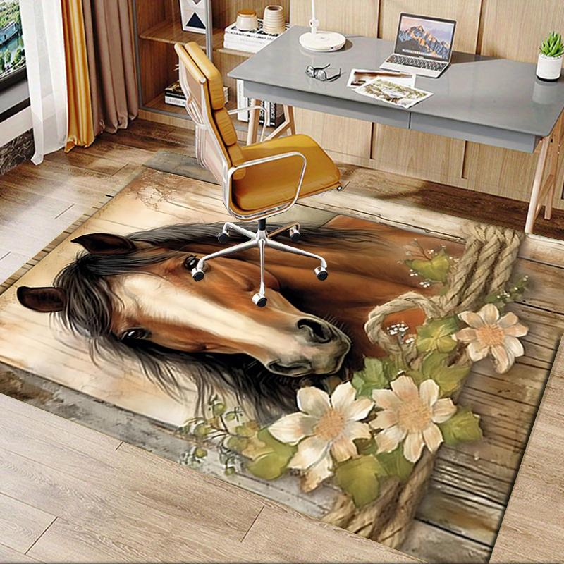 Χαλάκι Καρέκλας Γραφείου με Θέμα Άλογο: Μεγάλο Χαλί για Διακόσμηση Σπιτιού, Χαλί Καναπέ, Πατάκι Γραφείου, Ιδέα Δώρου για Γραφείο και Σαλόνι
