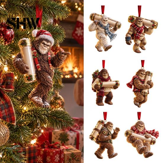 Festive Cash Holder for Holidays Big Foot Money Cash, 2D Acrylic Sasquatch Gift Fun Christmas Family Ornament, Clear Xmas Tree Hanging Decoration