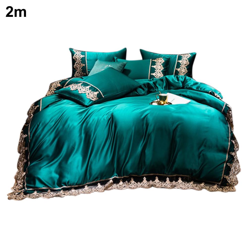 Buy 4piece Quilt Cover Set Ultra Soft Ice Silk Bed Sheet with Pillow