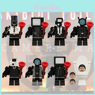 Children's Toy Figure Set Toilet Man Tv Man Surveillance Man Plastic Building Blocks Diy Colorful Bag Packaging