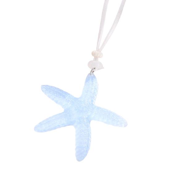 Holiday Starfish Necklace Resin Starfish Pendant Necklace Adjustable String Coastal Necklace for Women Girls Summer Beach Vacation