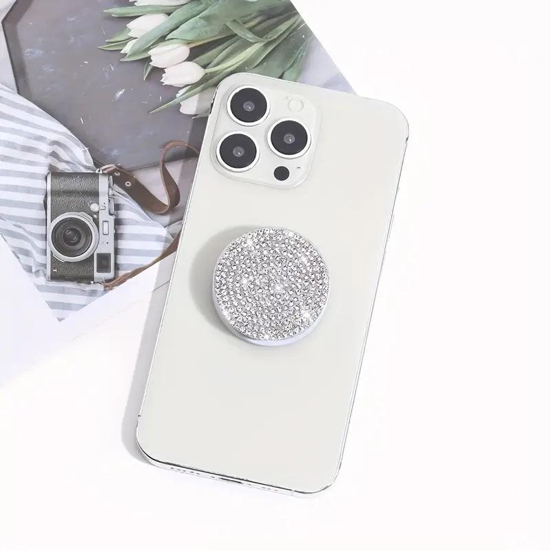 Diamond Mobile Phone Pull-out Stand, Colorful Folding Holder for Hands-Free Use
