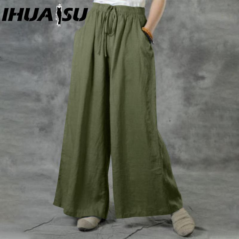 

IHUASU Женские модные повседневные однотонные брюки и капри с принтом и высокой талией XXXXXL зелёный