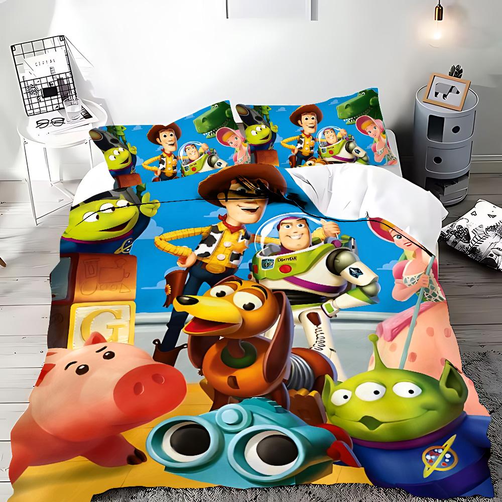 Hot Toy Story Duvet Cover Pillowcase Cartoon Buzz Lightyear Bedding Set Adult Boy Girl Bedroom Decoration Children Gift Single