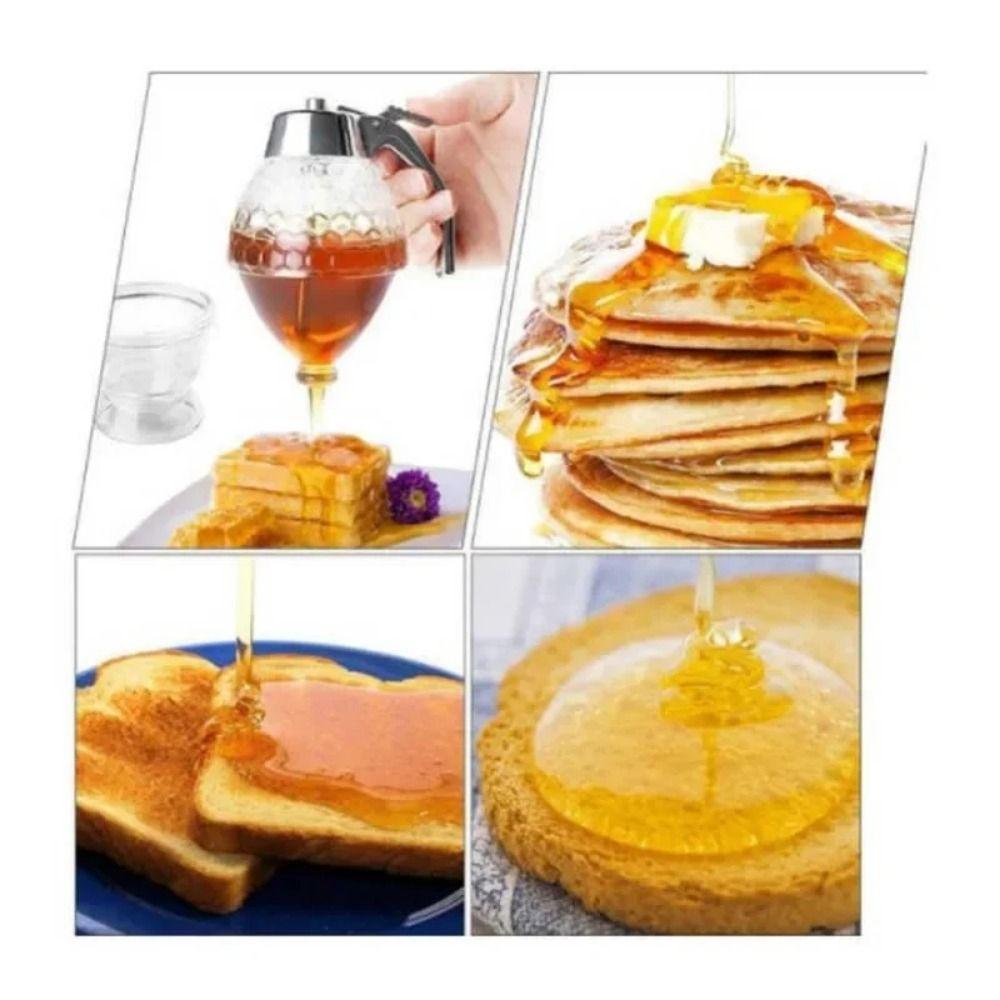 No Drip Honey Pot with Stand Sealed Acrylic Honey Dispenser Clear Honey Storage Tank  Kitchen