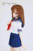 Scale DDdy Compatible Cute High School Girl Sailor Uniform Short Sleeve White with Blue Skirt Summer Outfit Neat Pleated Skirt 60cm Doll Clothes
