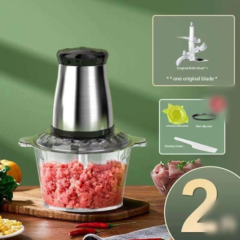Household Stainless Steel Meat Grinder Multifunctional 1pc Cooking Machine Brake Vegetable Machine Family Meat Grinder High Powe