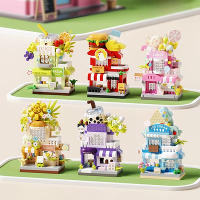 Moc Bausteine Straßenansicht moc Steine Sets für Erwachsene Jungen Mikro-Bausatz Mini-Food-Truck Modellbau-Spielzeug Geschenke