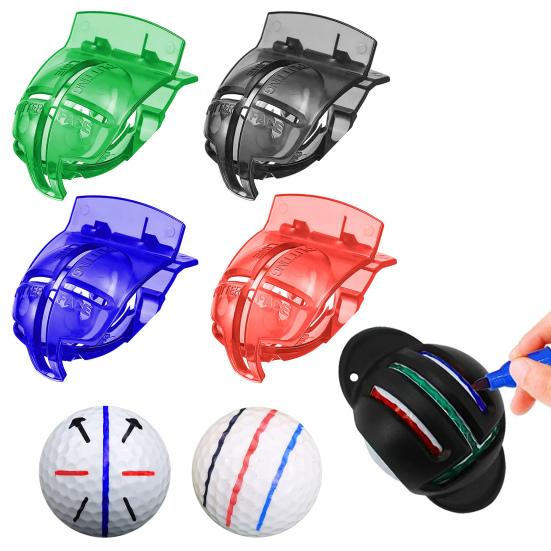 Golf Ball Line Drawing Tool Clip Triple Line Drawing Stencil Ball Liner Marker Template Portable Golf Ball Putting Alignment Marking Tool