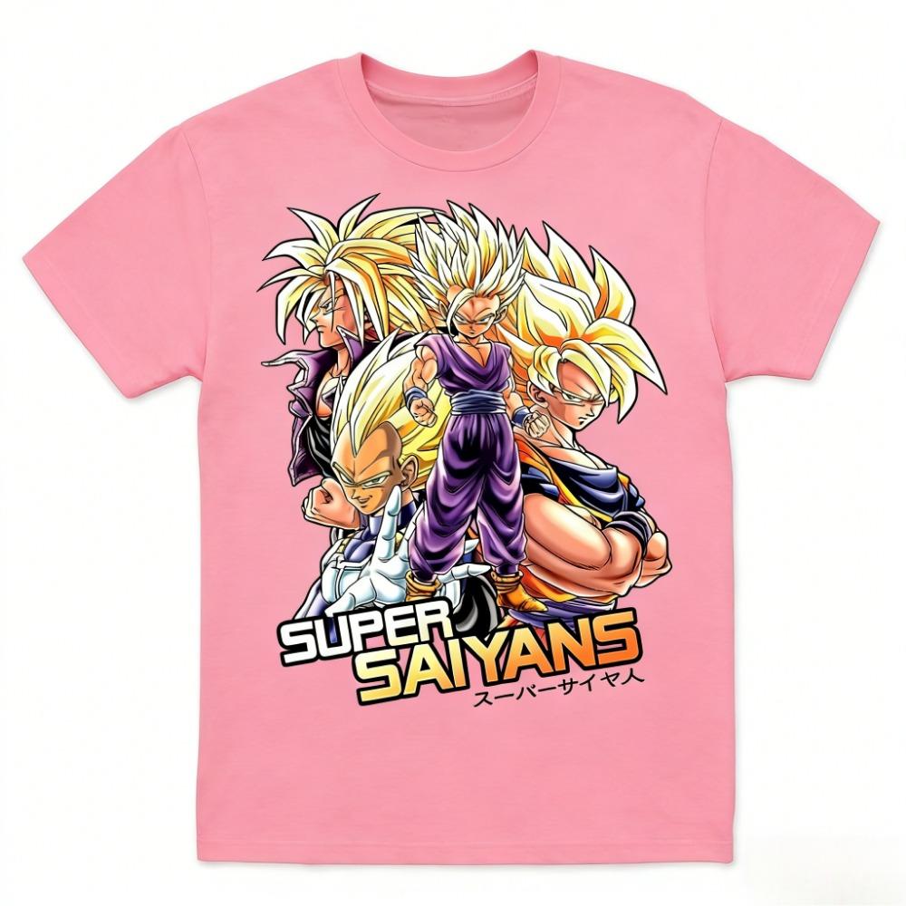 Dragon Ball Super Saiyan Unisex Koszulka z Czystej Bawełny 2026 Lato Nowa Anime Nadruk Casualowa Koszulka z Krótkim Rękawem