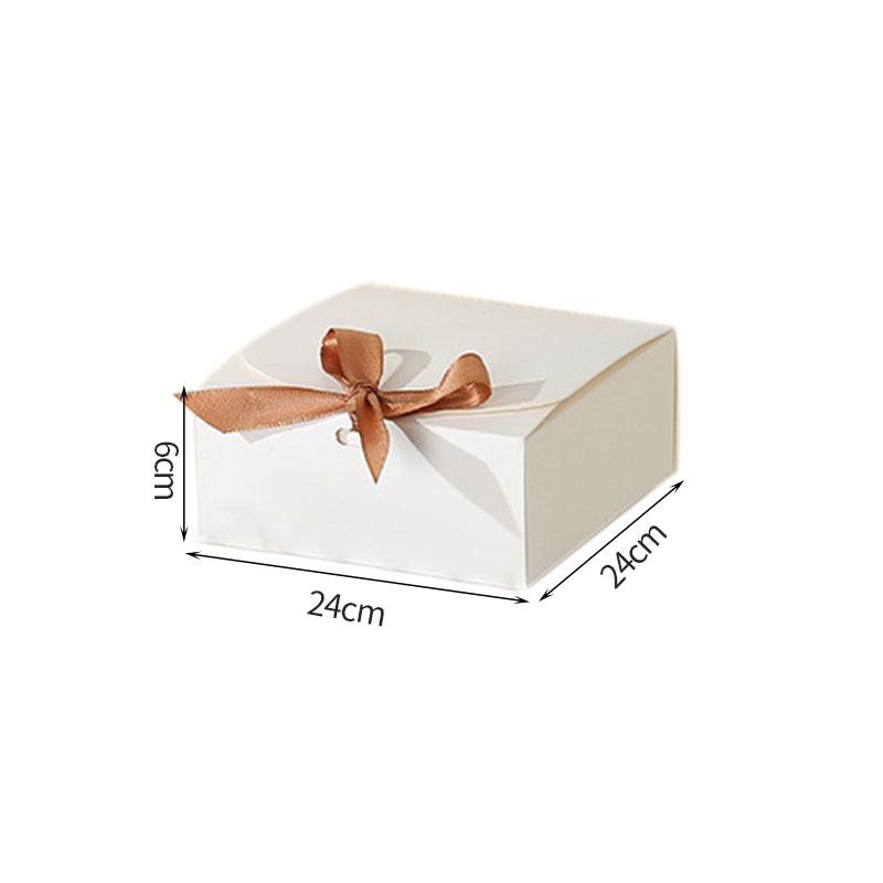 1/5Pcs Square Gift Box With Decorative Bow Ribbons Party Weddings Birthday Cardboard Box Diy Present Package Gift Boxes Decor