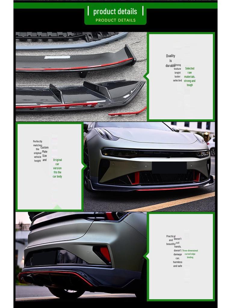Premium Carbon Fiber Body Kit for Zeekr 001 FR: Front Bumper, Side Skirts, Rear Spoiler