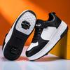 2025 Rollschuhe für Jungen & Mädchen, Doppelschuhe, Trendige Knopf-Rollen Freizeitsport-Schuhe