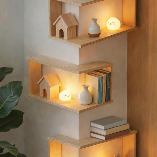 Schwebende Eckregale Holz-Wandregal L-förmiges Wandmontiertes Eck-Displayregal für Wohnzimmer Schlafzimmer Badezimmer