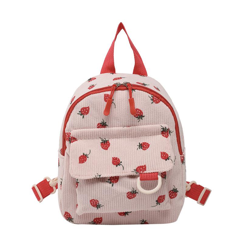 

Вельветовый школьный рюкзак для девочек средних и старших классов и студентов колледжей, универсальный маленький рюкзак для девочек-клубничниц