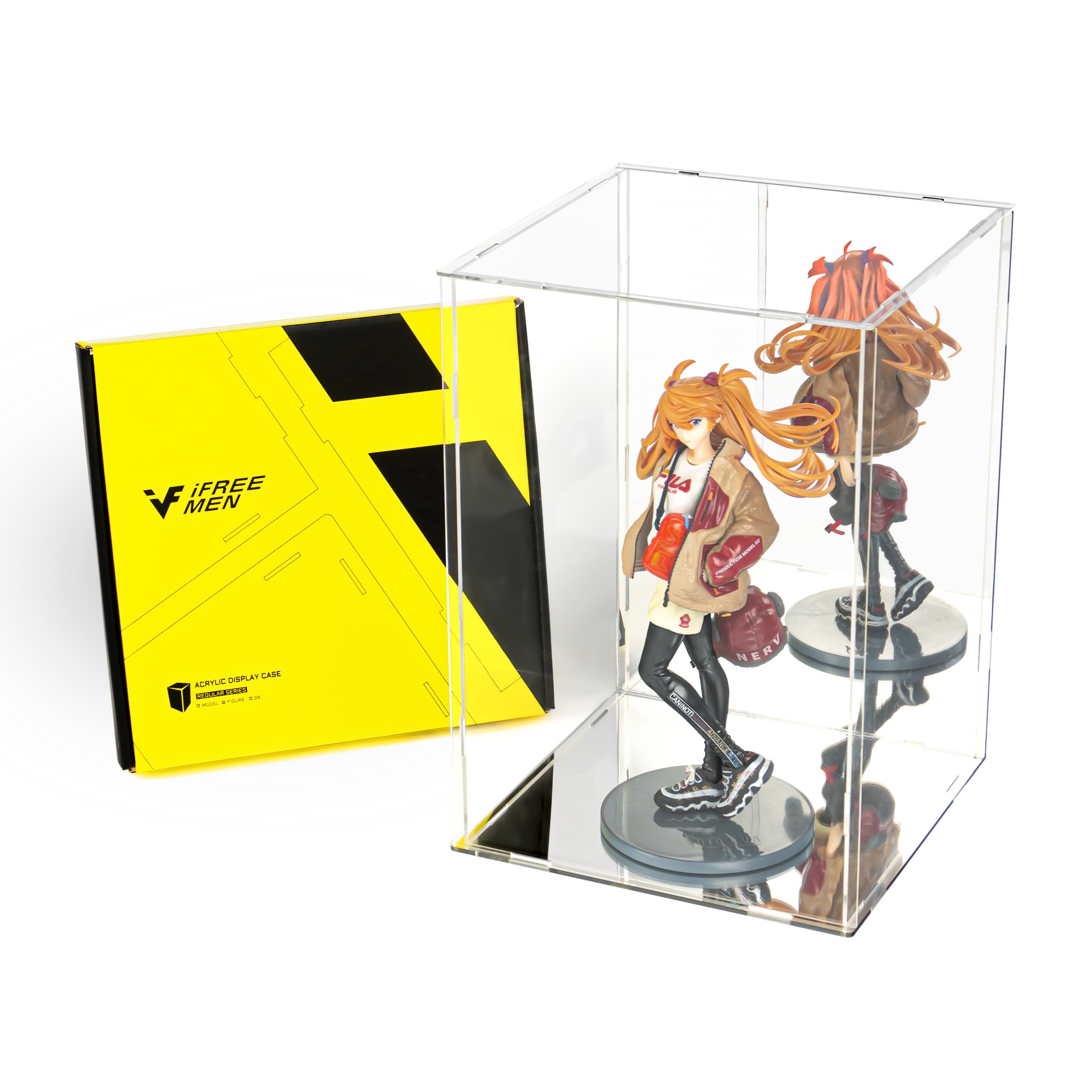 

iFREEMEN Figure Collection Acrylic Easy Assembly without Back Showcase with Display 5 13 Packed with Useful Items Base Mirror Back Case, Case, Case,
