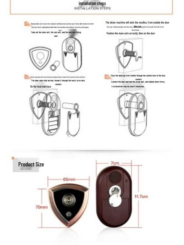 Universal Anti-theft Doorbell with Integrated Anti-peep Viewer