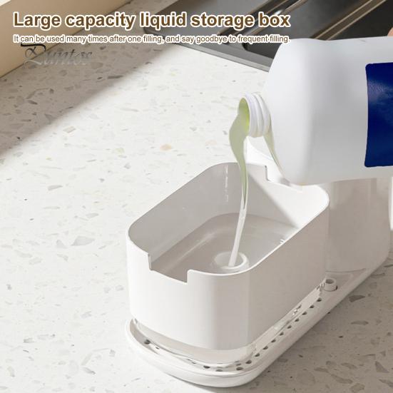 Kitchen Dish Soap Dispenser with Sponge Holder Anti-Slip Base Refillable Hand & Dish Soap Container Kit Hand Sanitizer Dispensing Box for Home Hotel