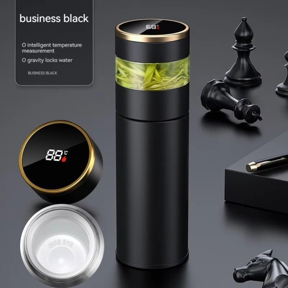 Stainless Steel Ceramic Coated Insulated Cup LED Temperature Display Tea Infuser Bottle