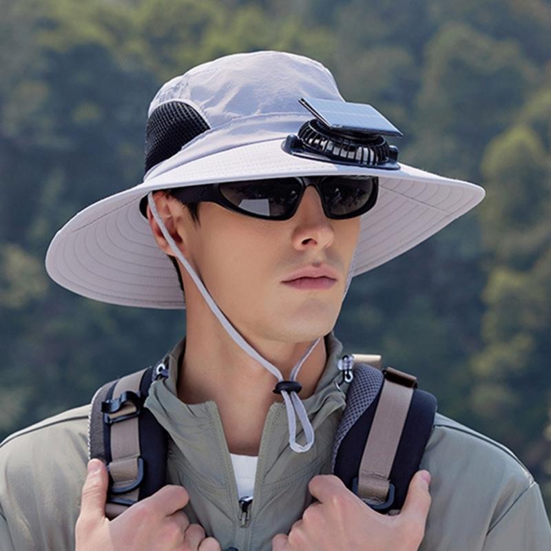 Solar Powered Outdoor Cooling Hat With Built In Fan For Hiking Fishing Lightweight Adjustable Sun Hat