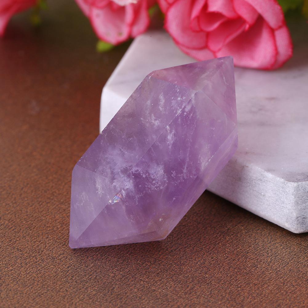 Amethyst Quartz Purple,   Stone 4.5cm Double Pointed Prism for Home Decoration Jewelry Making Fish   Potted Plants Foot   with Crtive Shap