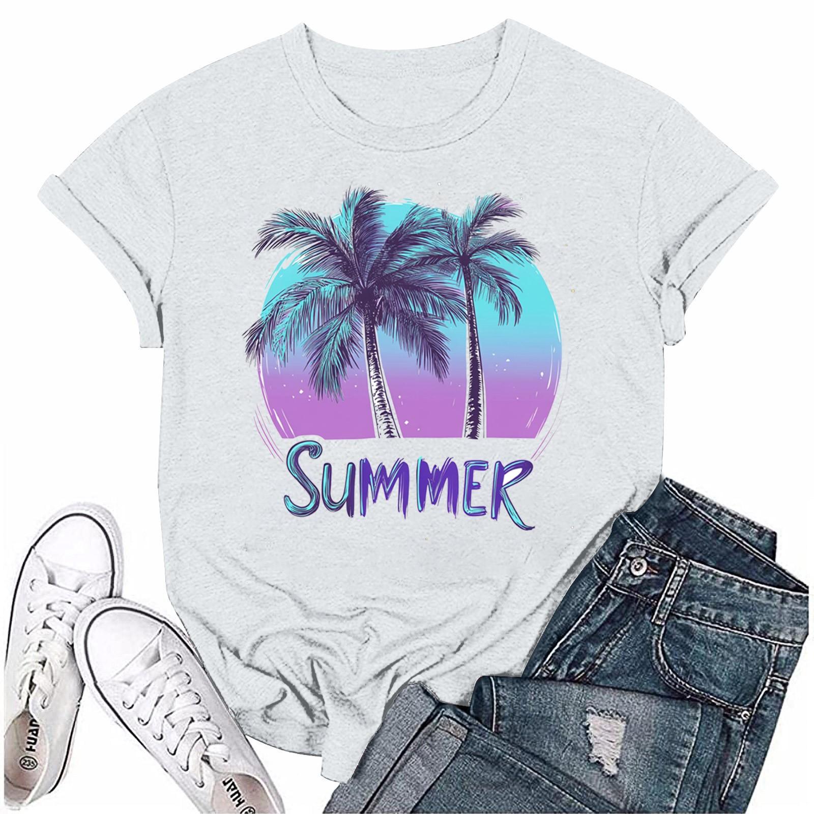 

Женская мода с принтом, круглым вырезом, коротким рукавом, футболка, пуловер, топ XL белый