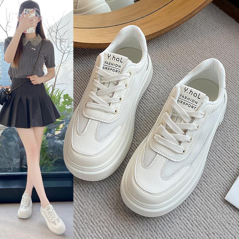 Versatile Breathable Little White Shoes 2025 Summer New Women's Shoes Shoes Popular Mesh Platform Casual Sports Shoes Board Shoes